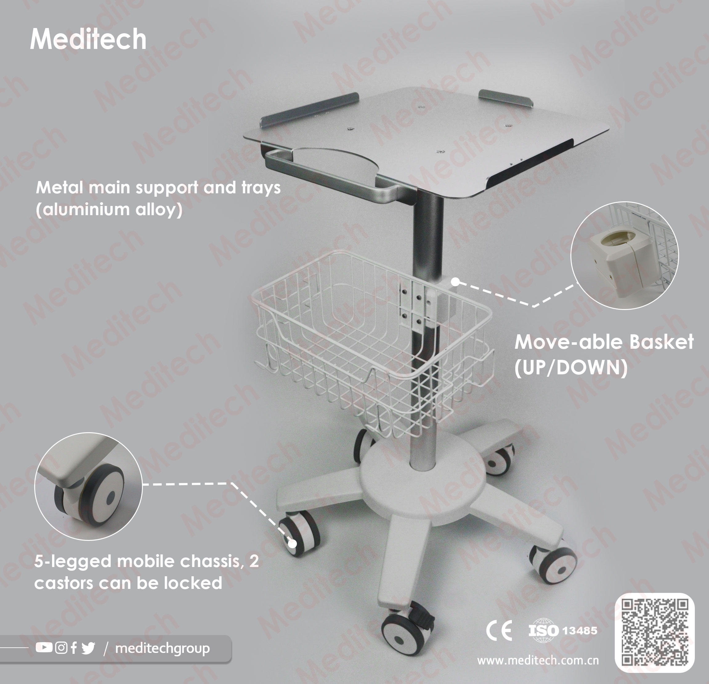 Mobile trolley for the Meditech ECG machines