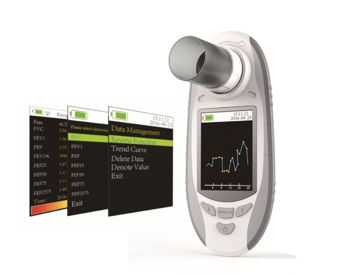 SPIROMETER is a hand-held equipment for checking lung conditions